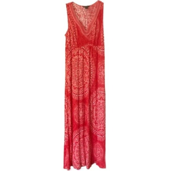 Tommy Bahama 'Dahlia Medallion' Soft Linen Maxi Dress - Reds/Pinks/White - M - Picture 2 of 12